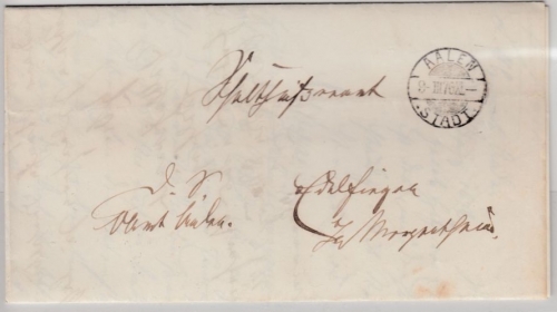 Württemberg - Aalen Stadt 1876, Dienstbrief n. Mergentheim, mit Inhalt