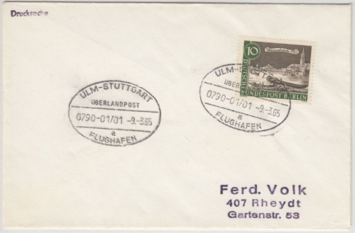 BRD - Überlandpost Ulm-Stuttgart 0790-01/01, Drucksache n. Rheydt 1965