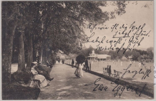 Baden-Württemberg - Baden-Baden, Lichtenthaler Allee m. Tennisplatz, sw-AK 1914