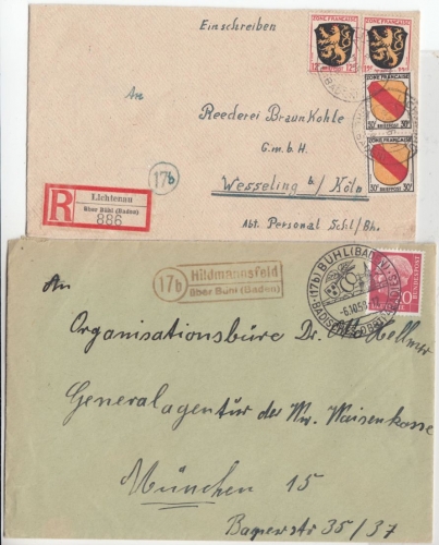 FZ/BRD - Lichtenau, Hildmannsfeld, Neusatz, Oberweier - Landpoststellen/Postst.I