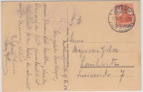 DR - Posthilfstelle Mummelsee, Nebnstpl. a. Karte v. Seebach (Amt Achern) 1918