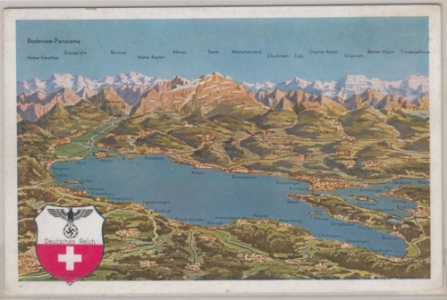 Baden-Württemberg - Bodensee, Panoramakarte Deutsches Reich/Schweiz gelaufen