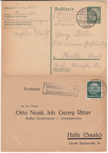 DR - Kirchscheidungen ü. Freyburg bzw. Freyburg Land, Landpost-Ra2 a. 2 Karten