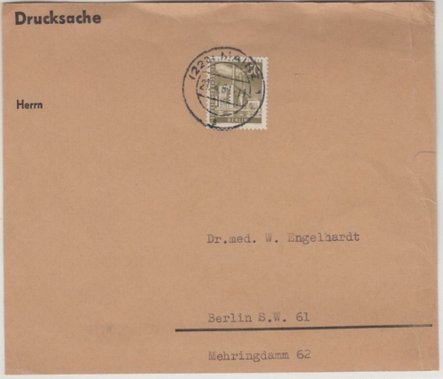 Berlin - 50 Pfg. Stadtbilder, Drucksache-Vorderseite (bis 500 gr) Mainz 1961