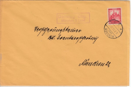 DR - Deining Oby. München 3 Land, Landpost-Ra2 a. Brief n. München 1932