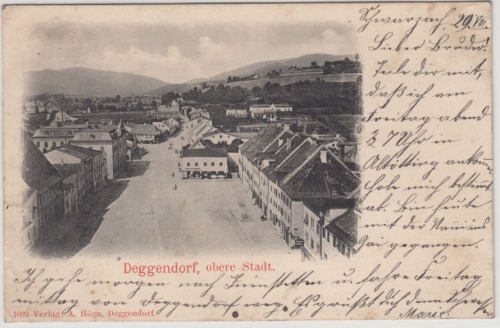 Bayern - Deggendorf, obere Stadt - sw-AK, gelaufen 1900