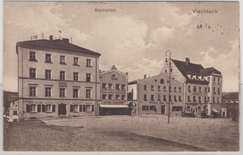 Bayern - Viechtach Marktplatz, sw-AK , Zwiesler Waldhaus, sw-AK (ca. 1910)