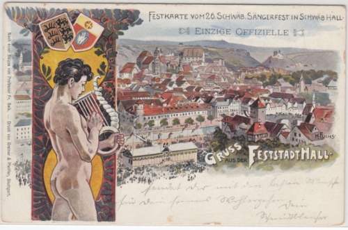 Württemberg - 26. Schwäb. Sängerfest Schwäbisch Hall 1901 5 Pfg. Privat-GA-Karte