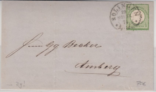 DR/Bayern - 1/3 Gr. kl. Brustschild, Faltdrucksache Hufeisen Solingen 1874 n.