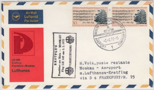 Berlin - 2x30 Pfg. Brandenburgische Konzerte, Lupo-Brief i.d. UdSSR, Berlin 1972