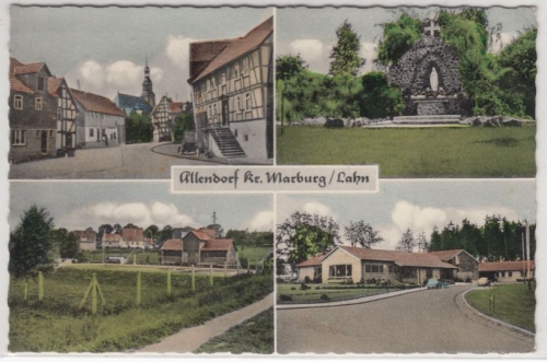 Hessen - Allendorf Kr. Marburg/Lahn, farb. Mehrbild-AK, gelaufen 1961