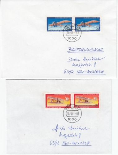 Berlin - Jugend 1978, je Mehrfachfrankatur, 4 Briefe/Briefdrucksache/Karte 1991