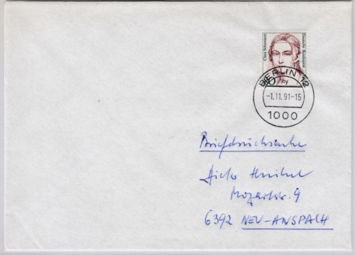 Berlin - 80 Pfg. Frauen, Briefdrucksache Berlin - Neu-Anspach 1991