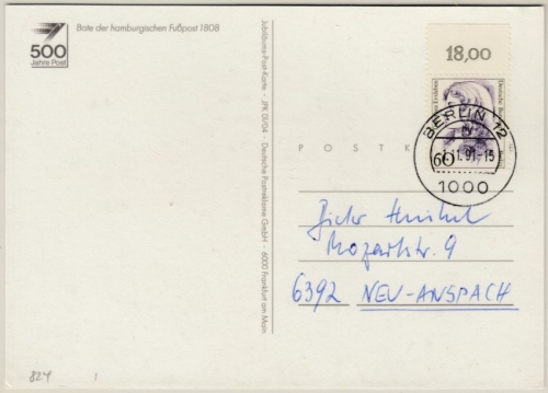 Berlin - 60 Pfg. Frauen OBERRAND, Karte n. Neu-Anspach 1991