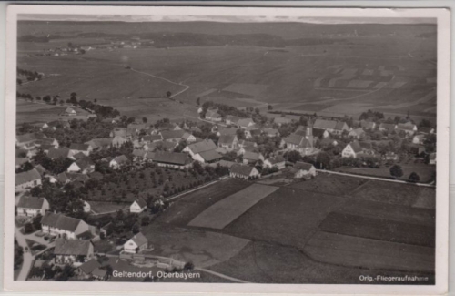 Bayern - Geltendorf, sw-Fotokarte/Fliegeraufnahme gelaufen/Bahnpost 1962