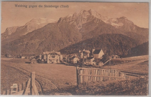 Österreich/Tirol - Waidring, Ortsansicht sw-AK gelaufen 1925