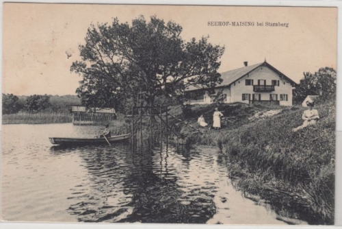 Bayern - Seehof Maising b. Starnberg, sw-AK gelaufen/Feldpost Possenhofen 1918