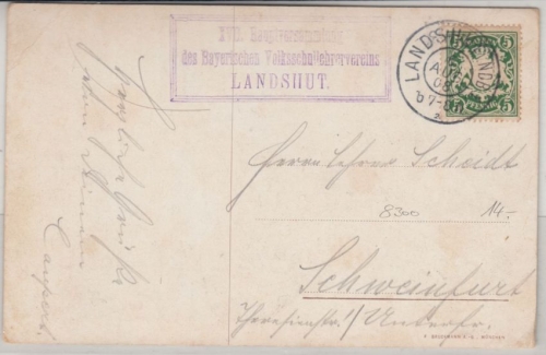 Bayern - Landshut 1908, XVII, Hauptvers. d. Bayer. Volksschullehrervereins
