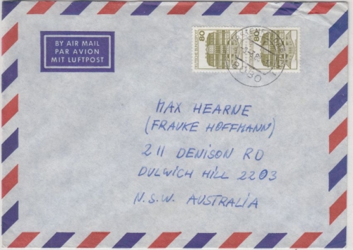 BRD - 2x80 Pfg. B&S, Lupo-Brief n. AUSTRALIEN Fürstenfeldbruck - Dulwich 1986