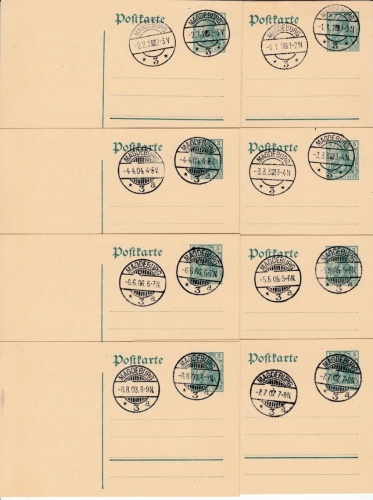DR - Magdeburg Schnapszahlen-Stempel 01.01.01 bis 12.12.12 a. 11 GA-Karten