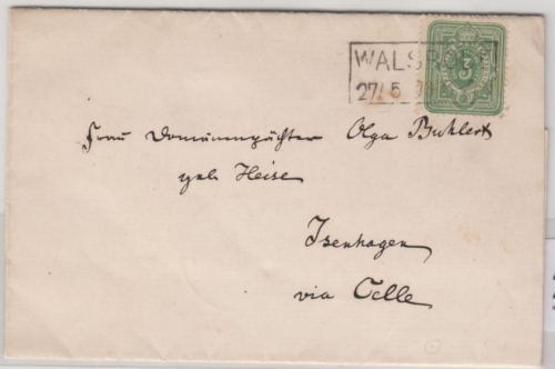 DR - 3 PfgE, Faltdrucksache/Verlobungsanzeige Ra2 Walsrode - Isenhagen 1876