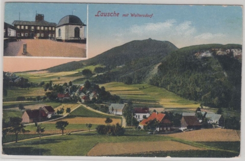 Sachsen - Lausche m. Waltersdorf, farb. Mehrbildkarte, ungelaufen ca. 1910
