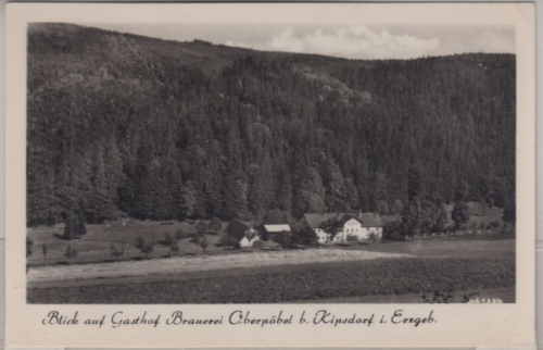 Sachsen - Oberpöbel b. Kipsdorf, Gasthof Brauerei, sw-Fotokarte gelaufen 1958