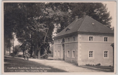 Sachsen - Reinhardtsgrimma Gasthaus Buschhaus, sw-Fotokarte gelaufen 1942