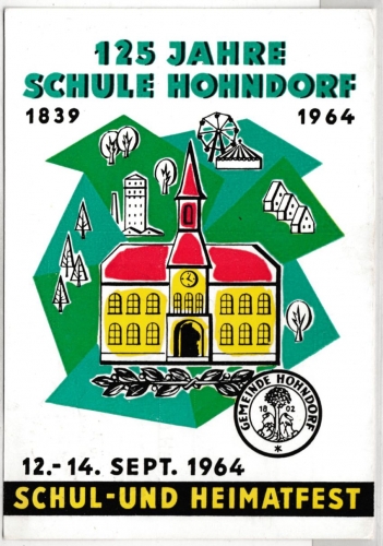 Sachsen - Hohndorf 125 Jahre Schule, Sonderkarte 1964 Postkutschen-Post