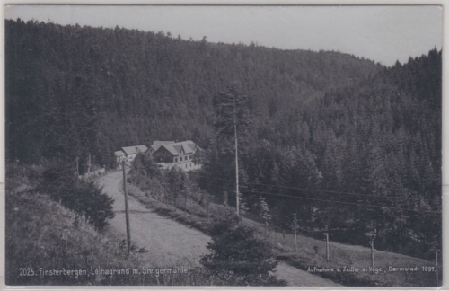 Thüringen - Finsterbergen, Leinagrund m. Steigermühle, sw-AK gelaufen 1909