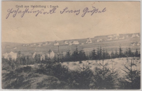 Sachsen - Heidelberg i. Erzgebirge, sw-AK/Ortsansicht gelaufen 1922
