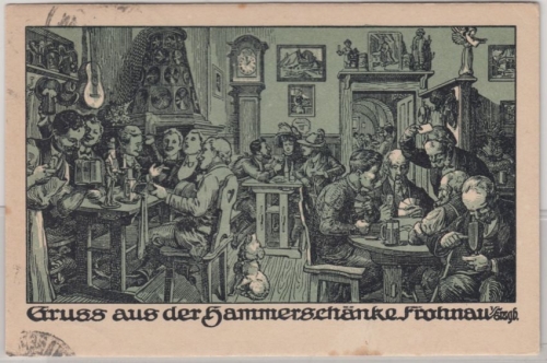 Sachsen - Frohnau i. Erzgebirge, Hammerschänke, AK gelaufen 1923