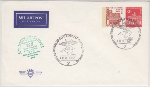 Berlin - 30 Pfg. Brandenburger Tor/20 Pfg. Bauwerke Lupo-Privat-GA-Umschlag 1967