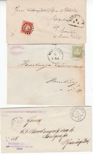 Bayern/DR - Bad Kissingen, interessanter Posten 8 Heimatbelege ca. 1870/1943