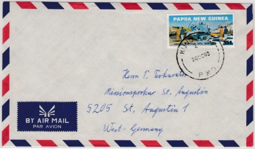 Papua New Guinea - 3x25 T. Polizei, Luftpost-Einschreibebrief Losuia 1979 n.