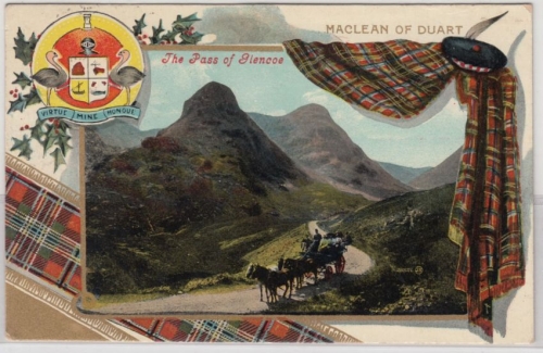 Scotland - Pass of Glencoe, farb. Passepartout-AK, gelaufen 1911