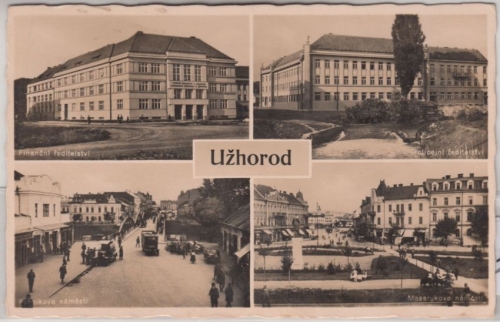 Slowakei/Ukraine - Užhorod Uschhorod Ungwar, sw-Mehrbild-AK gelaufen 1936