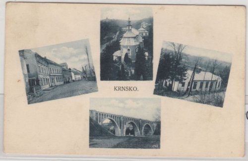 Tschechien - Krnsko, sw-Mehrbild-AK gelaufen 1925