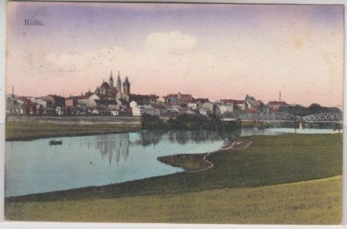 Tschechien/Böhmen - Kolin farb. Ortsansicht gelaufen 1912