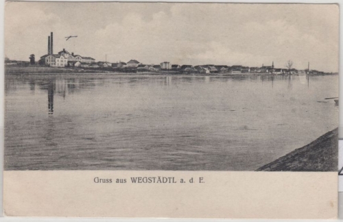 Tschechien/Sudetenland - Wegstädtl Štětí sw-Ortsansicht gelaufen 1921