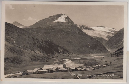 Schweiz - Hinterrhein gg. Rheinwaldhorn, sw-Fotokarte ungelaufen ca. 1935
