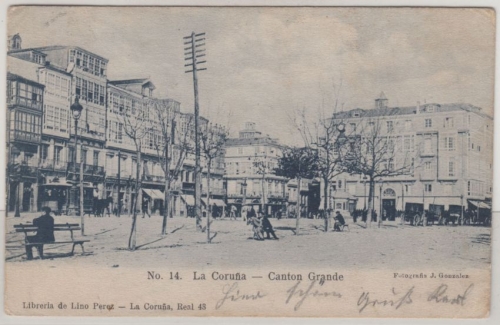 Spanien - La Coruna Galicien Canton Grande, sw-AK gelaufen ca. 1900