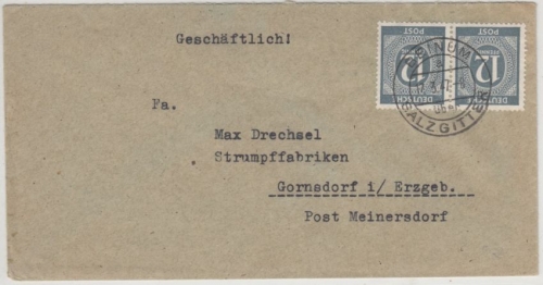 All.Bes. - Beinum ü. Salzgitter, Poststelle I a. Brief n. Gornsdorf 1947