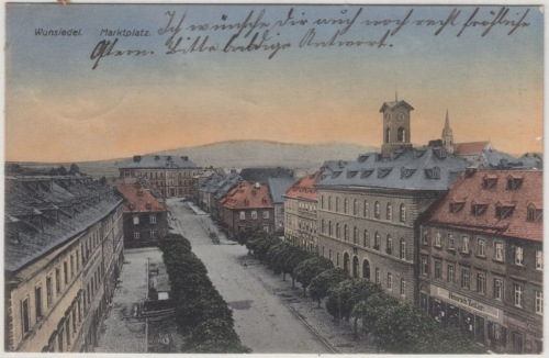 Bayern - Wunsiedel Marktplatz, farb. AK gelaufen 1910