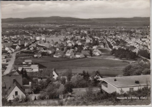 Bayern - Neumarkt m. Pölling, Ortsansicht, sw-Fotokarte gelaufen Wolfstein 1971