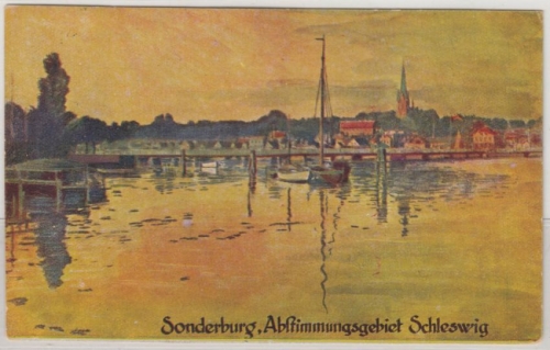 Dänemark/Schleswig - Sonderburg, Abstimmungsgebiet, farb. Künstler-AK 1921