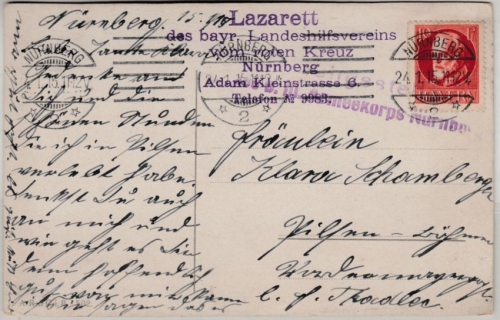 Bayern - Zensur-L2 III.AK Nürnberg a. Karte n. ÖSTERREICH Nürnberg - Pilsen 1915