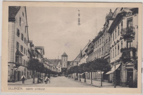Baden-Württemberg - Villingen Obere Straße, sw-AK gelaufen 1924