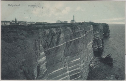 Schleswig-Holstein - Helgoland, Westküste sw-AK gelaufen 1911