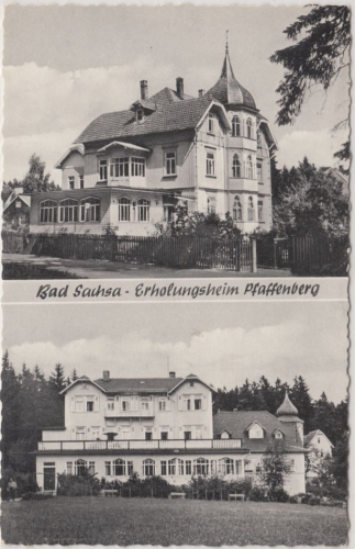 Niedersachsen - Bad Sachsa Erholungsheim Pfaffenberg, sw-Mehrbild-Fotokarte